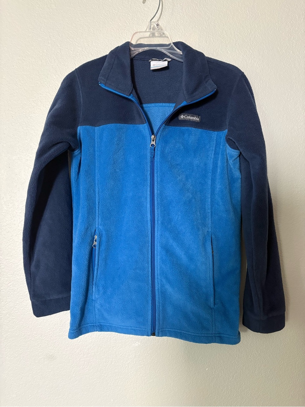 Columbia Kids' Blue Two-Tone Fleece Jacket Sz L 14/16